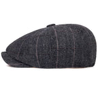 Shelby Striped Newsboy Cap