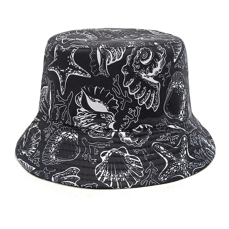 Shells Print Reversible Bucket Hat