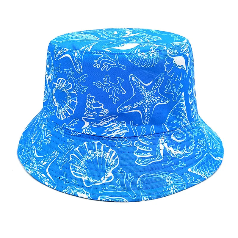 Shells Print Reversible Bucket Hat