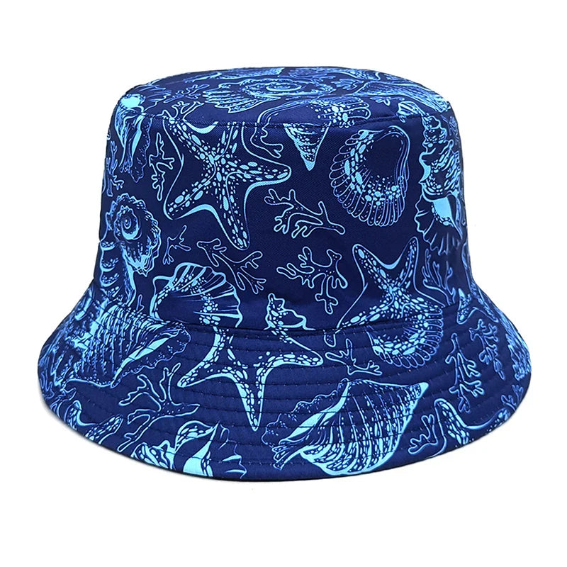 Shells Print Reversible Bucket Hat