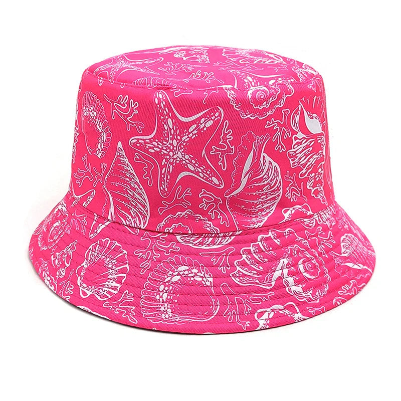 Shells Print Reversible Bucket Hat