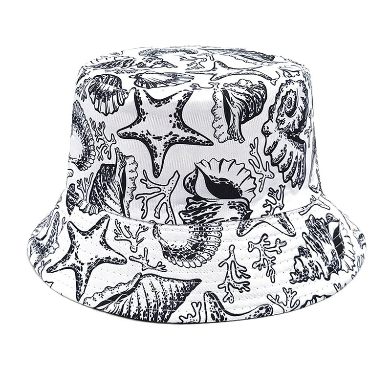 Shells Print Reversible Bucket Hat