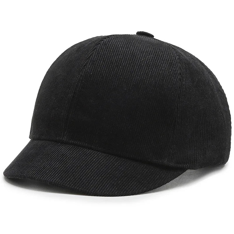 Short Brim Corduroy Baseball Cap