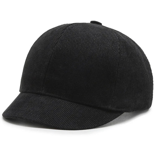 Black Corduroy Baseball Cap