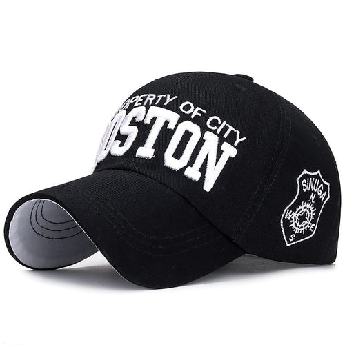 Black and white Boston Baseball Cap