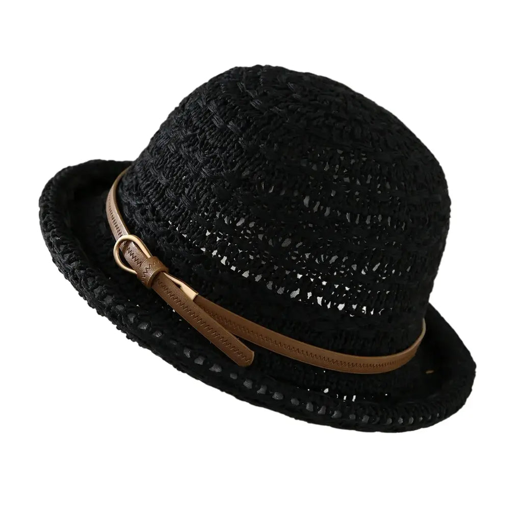Siracusa Sun Rolled Brim Raffia Bucket Hat