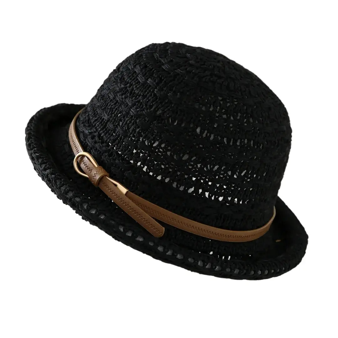Siracusa Sun Rolled Brim Raffia Bucket Hat