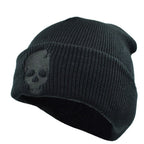 Skull Striped Knitted Beanie
