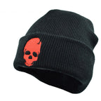 Skull Striped Knitted Beanie