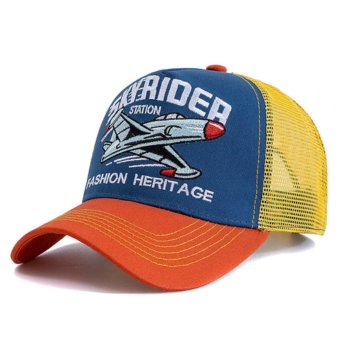 Orange and navy blue Baseball Trucker Cap