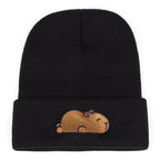 Sleeping Capybara Winter Knitted Beanie