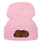 Sleeping Capybara Winter Knitted Beanie