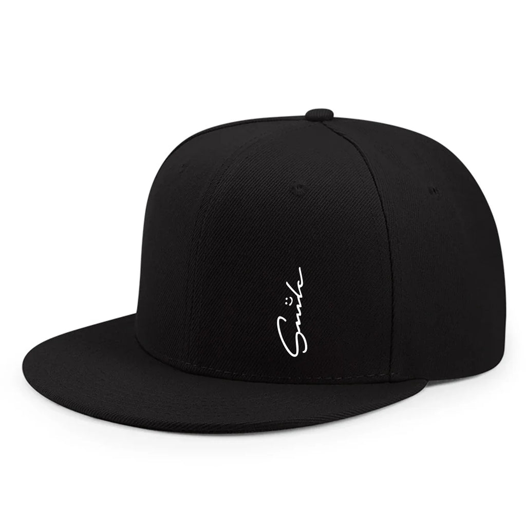 Smile Plain Cotton Snapback Cap