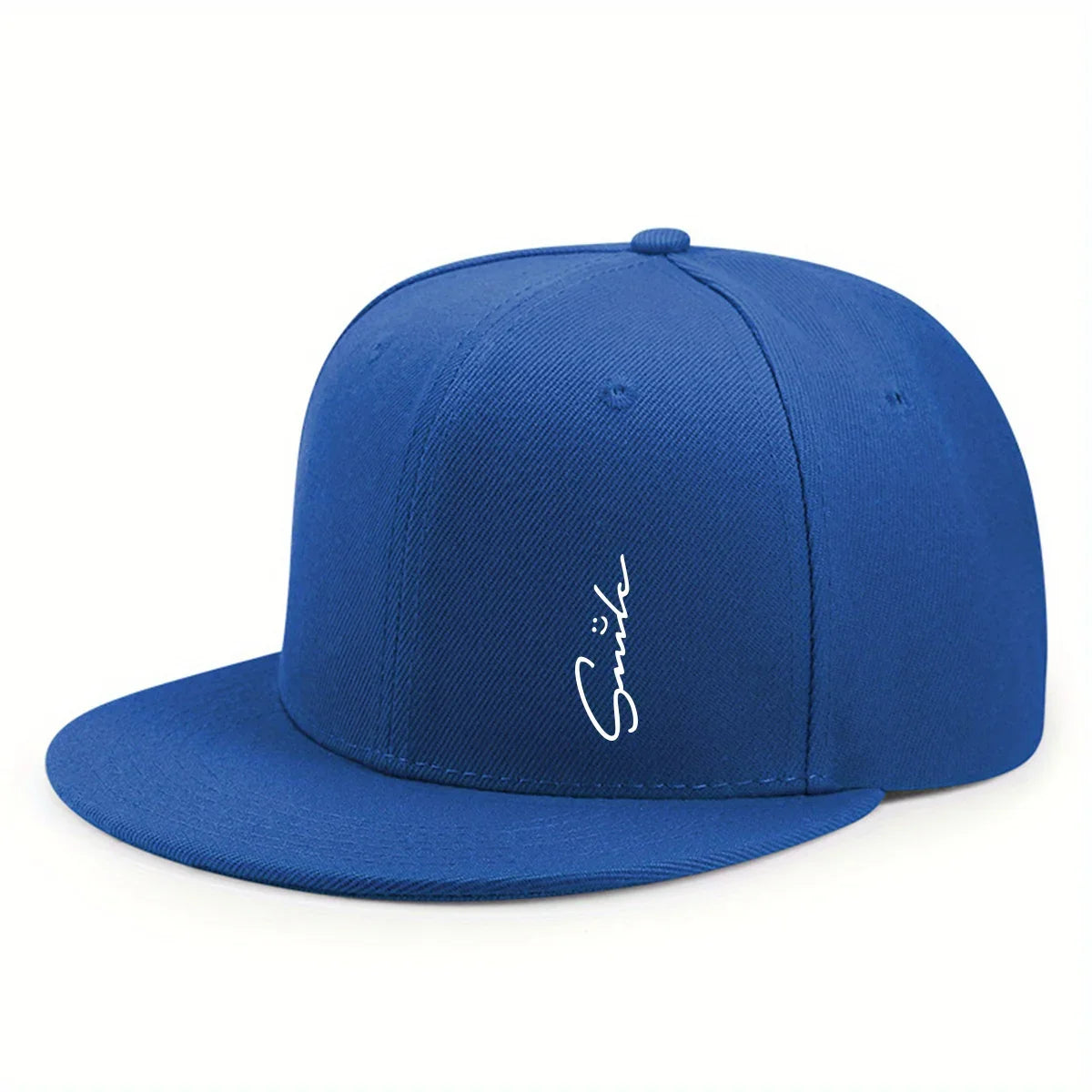 Smile Plain Cotton Snapback Cap