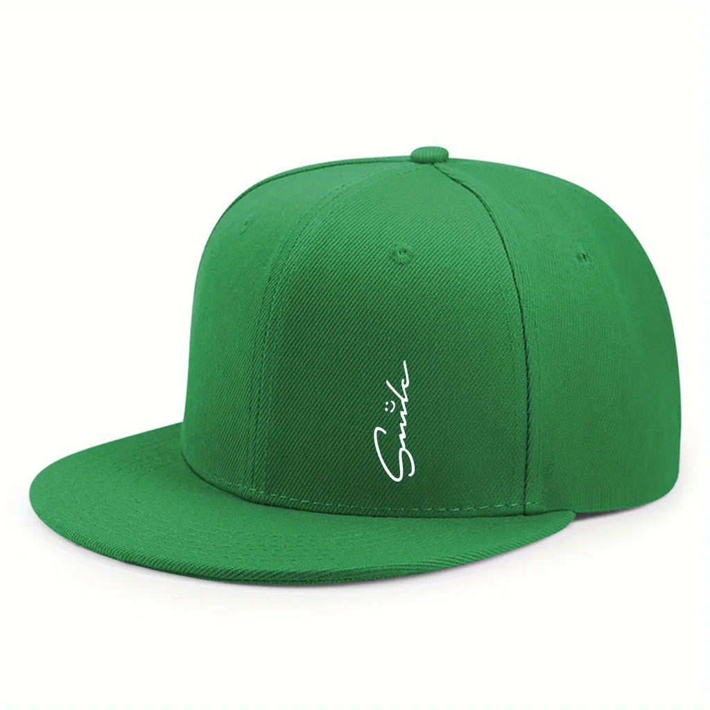 Smile Plain Cotton Snapback Cap