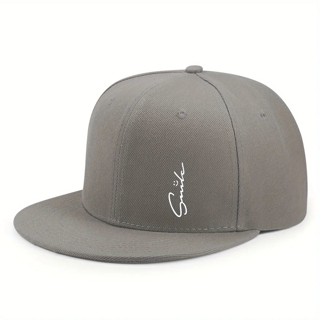 Smile Plain Cotton Snapback Cap