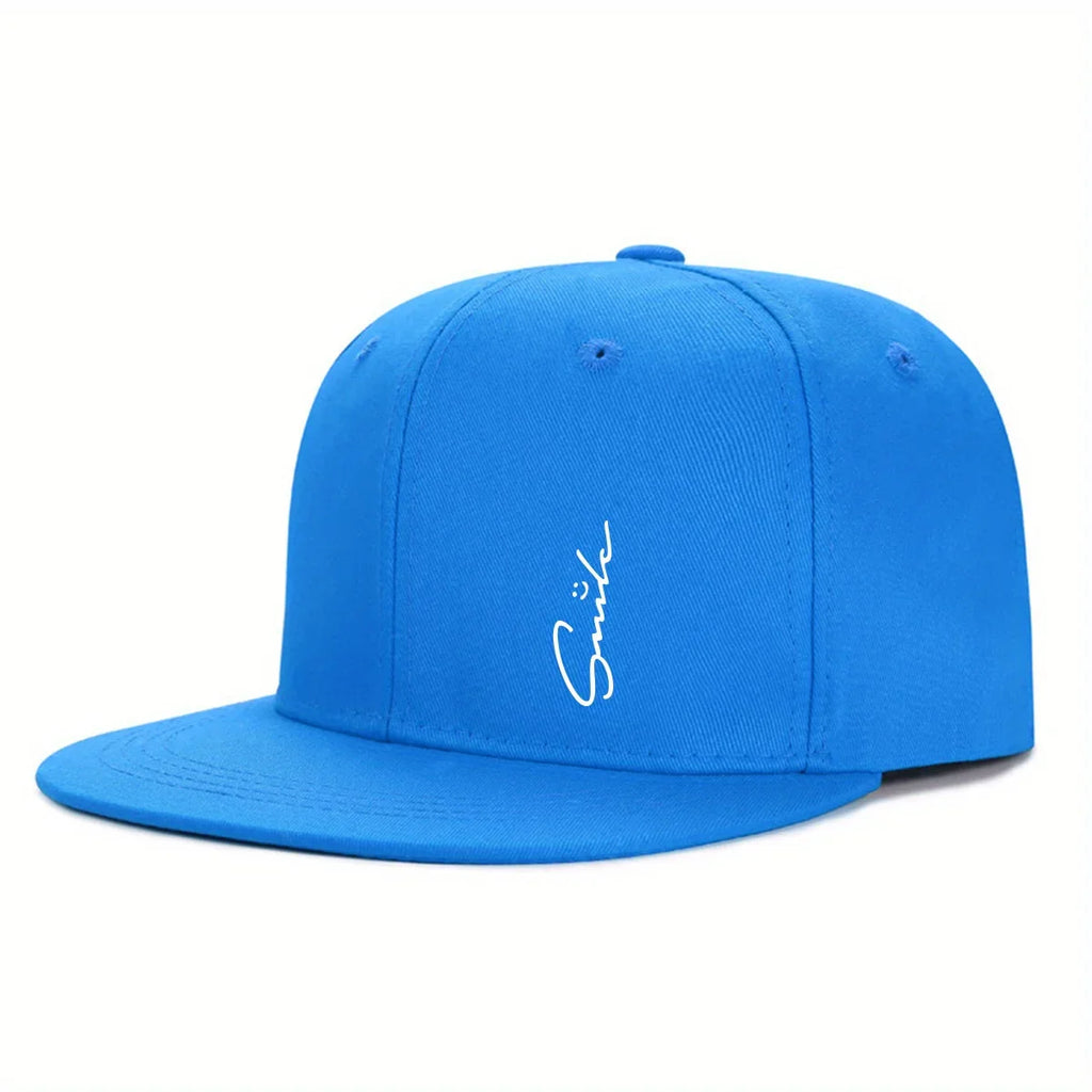 Smile Plain Cotton Snapback Cap