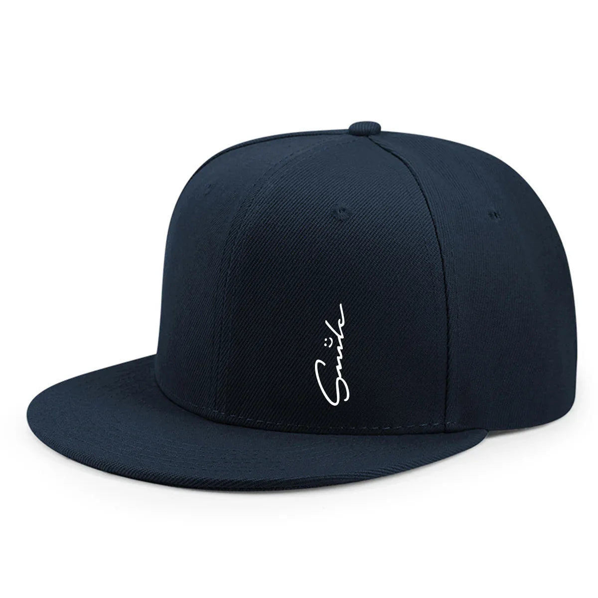 Smile Plain Cotton Snapback Cap