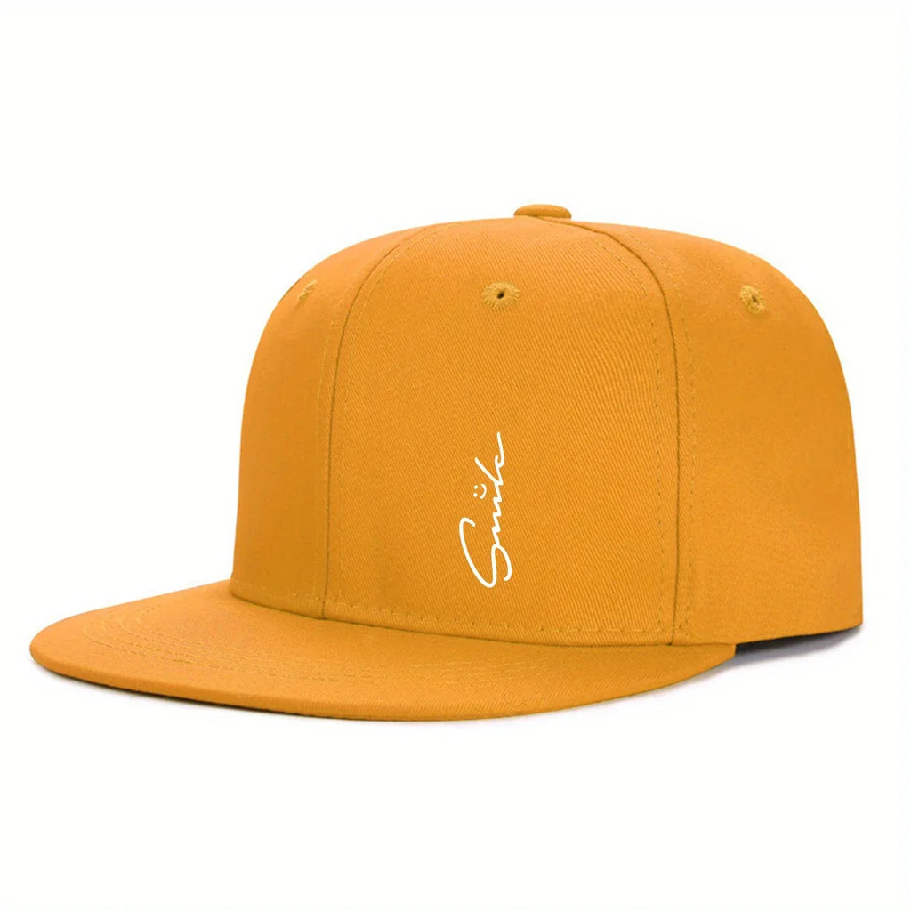 Smile Plain Cotton Snapback Cap