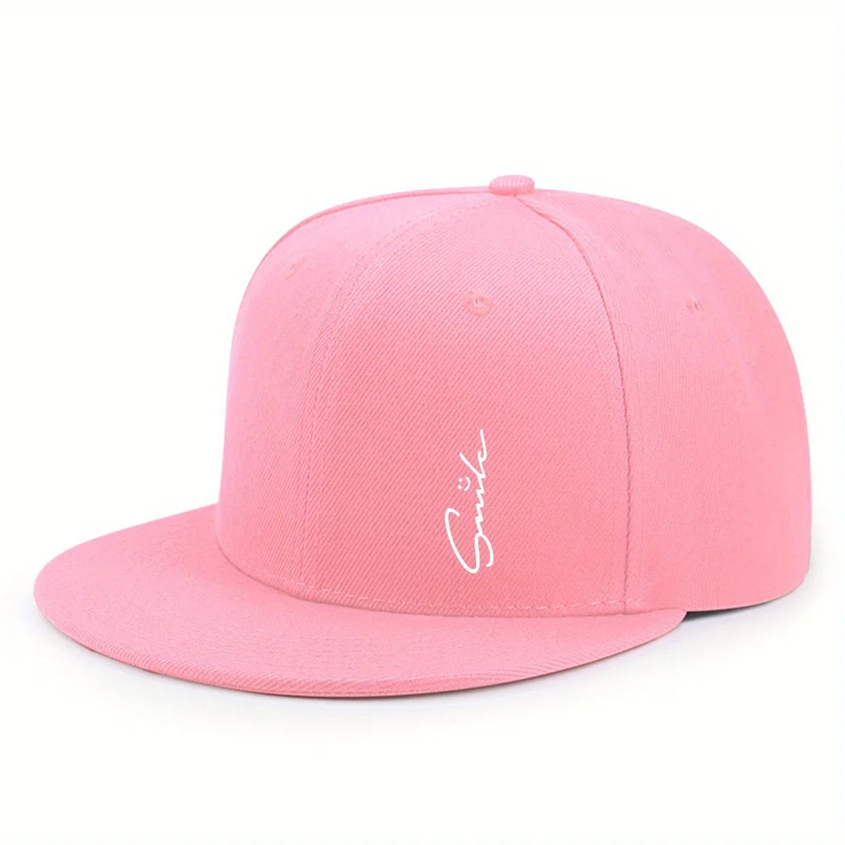 Smile Plain Cotton Snapback Cap