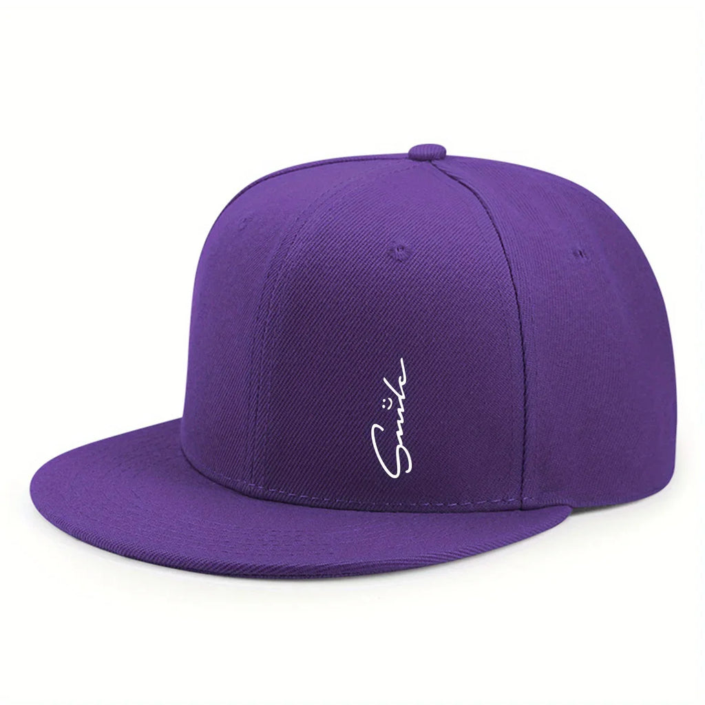 Smile Plain Cotton Snapback Cap