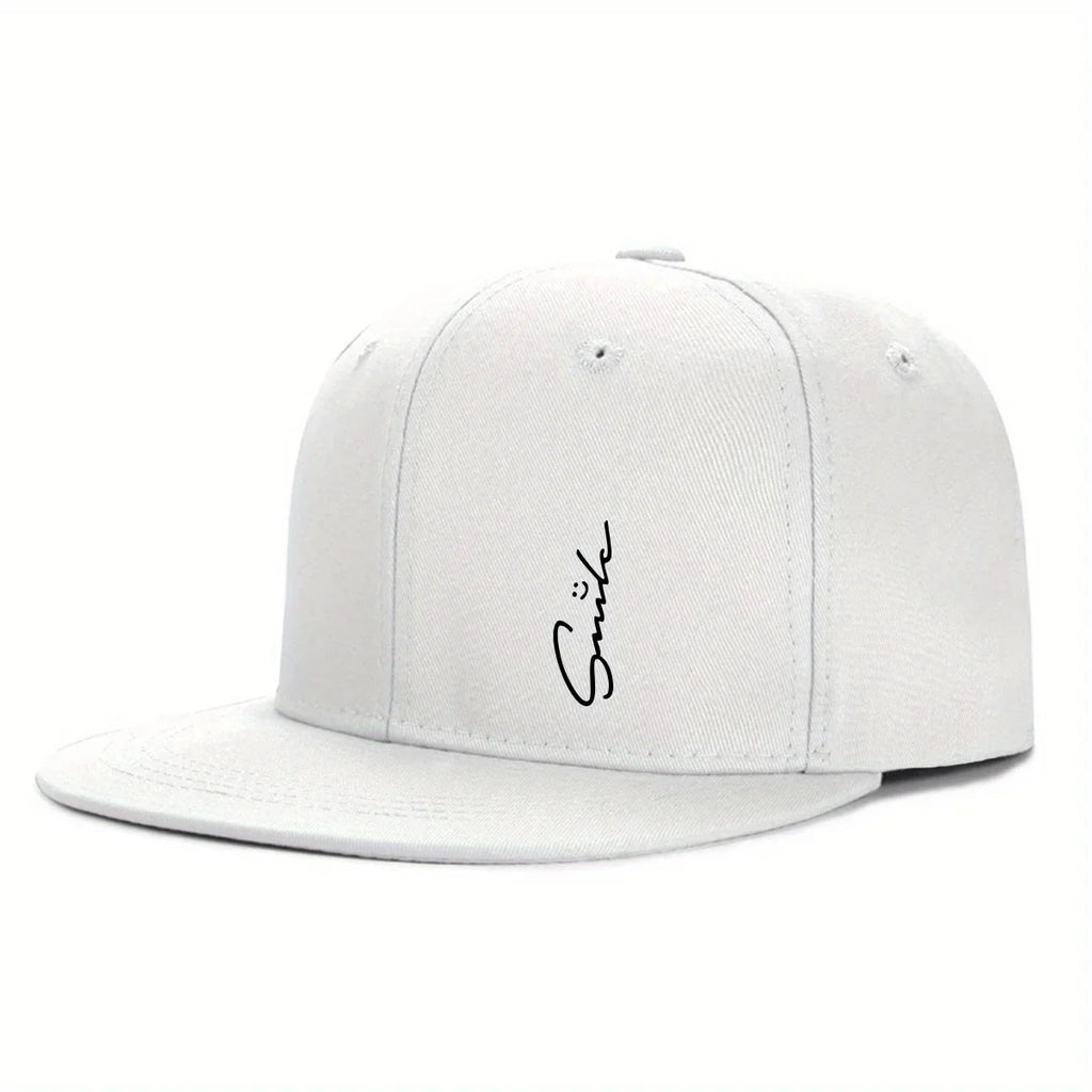 Smile Plain Cotton Snapback Cap