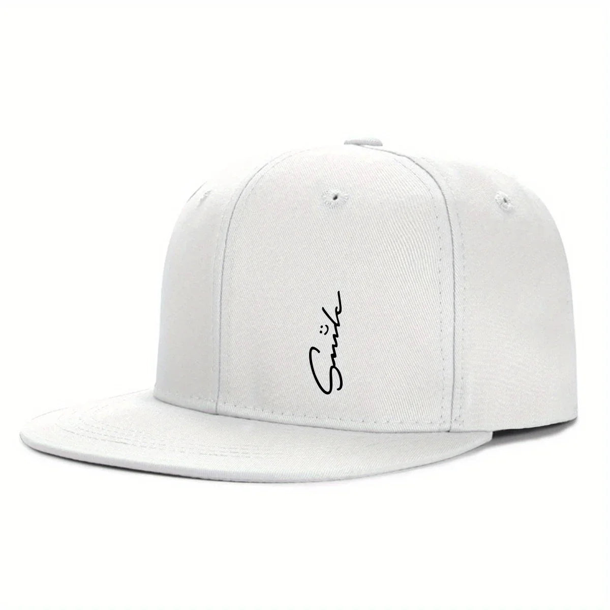 Smile Plain Cotton Snapback Cap