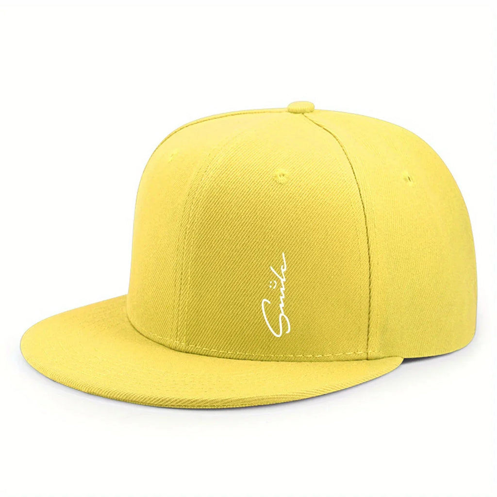Smile Plain Cotton Snapback Cap