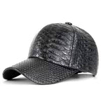 Snake Skin Leather Baseball Cap