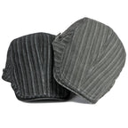 Sook Striped Denim Flat Cap