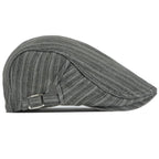 Sook Striped Denim Flat Cap