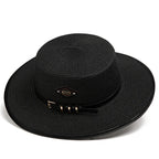 Black straw boater hat – classic straw hat