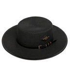 Black straw boater hat – straw hat side view