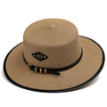 Khaki straw boater hat – classic straw hat