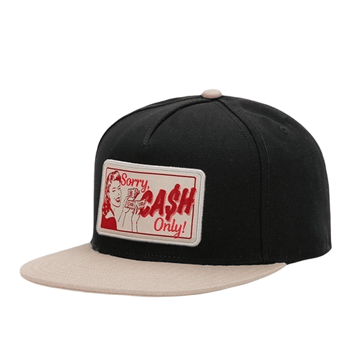 Black Snapback Cap back view