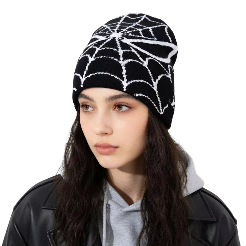 Spider Web Hidden Eyes Winter Beanie
