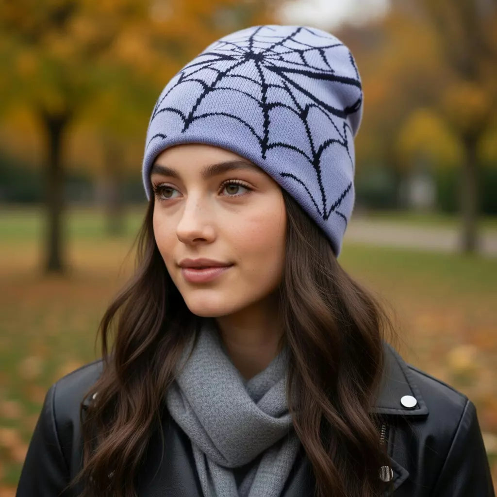 Spider Web Hidden Eyes Winter Beanie
