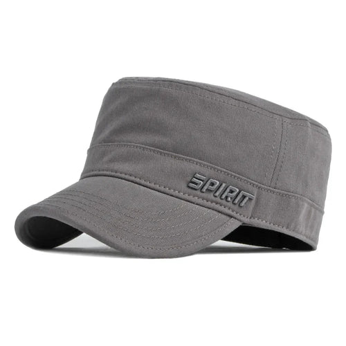 Gray Cotton Army Cap