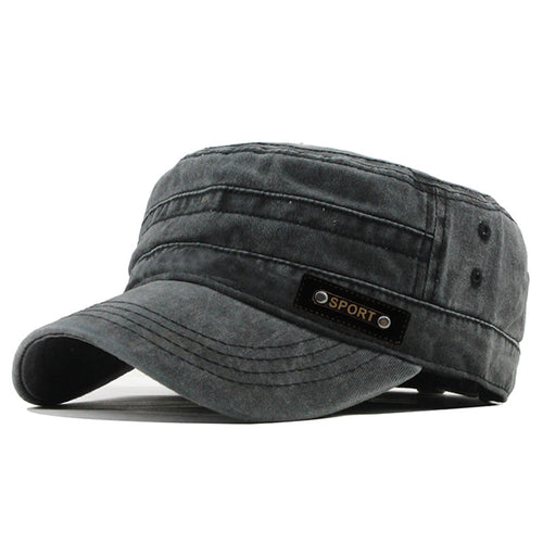 Black Cotton Army Cap