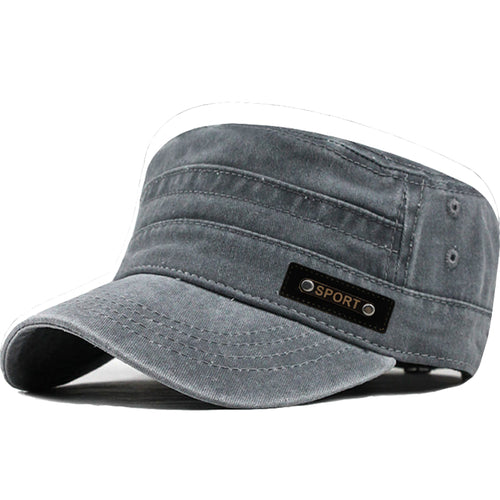 Gray Cotton Army Cap