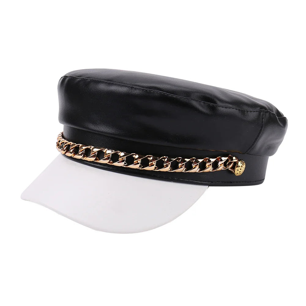 Springfield Golden Chain Bicolor Leather Sailor Cap