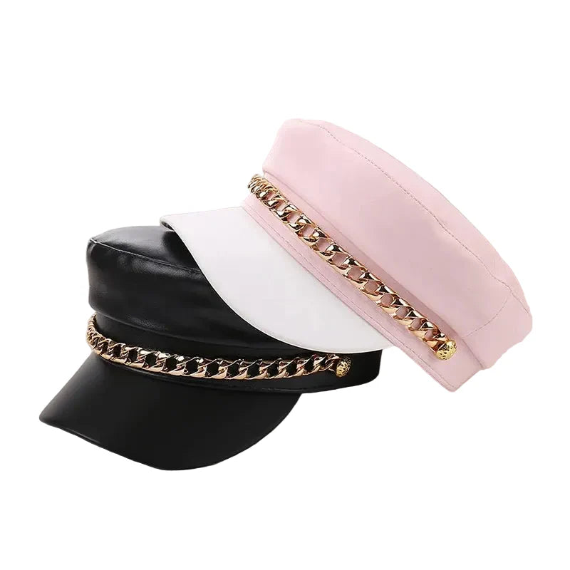 Springfield Golden Chain Bicolor Leather Sailor Cap