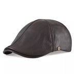 Springville Genuine Leather Flat Cap