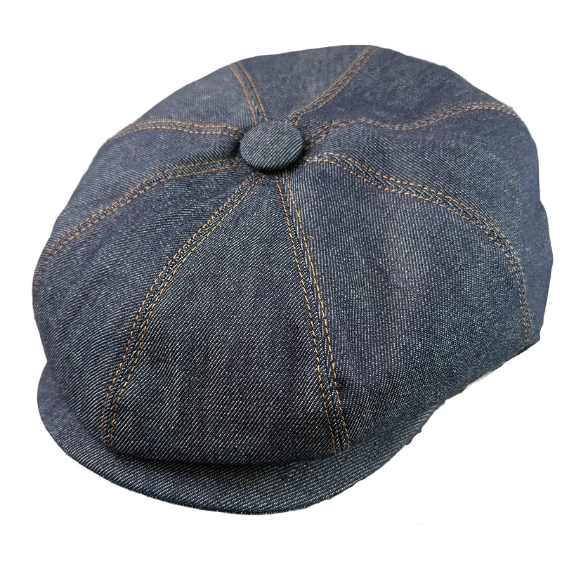Staffordshire Vintage Blue Denim Newsboy Cap