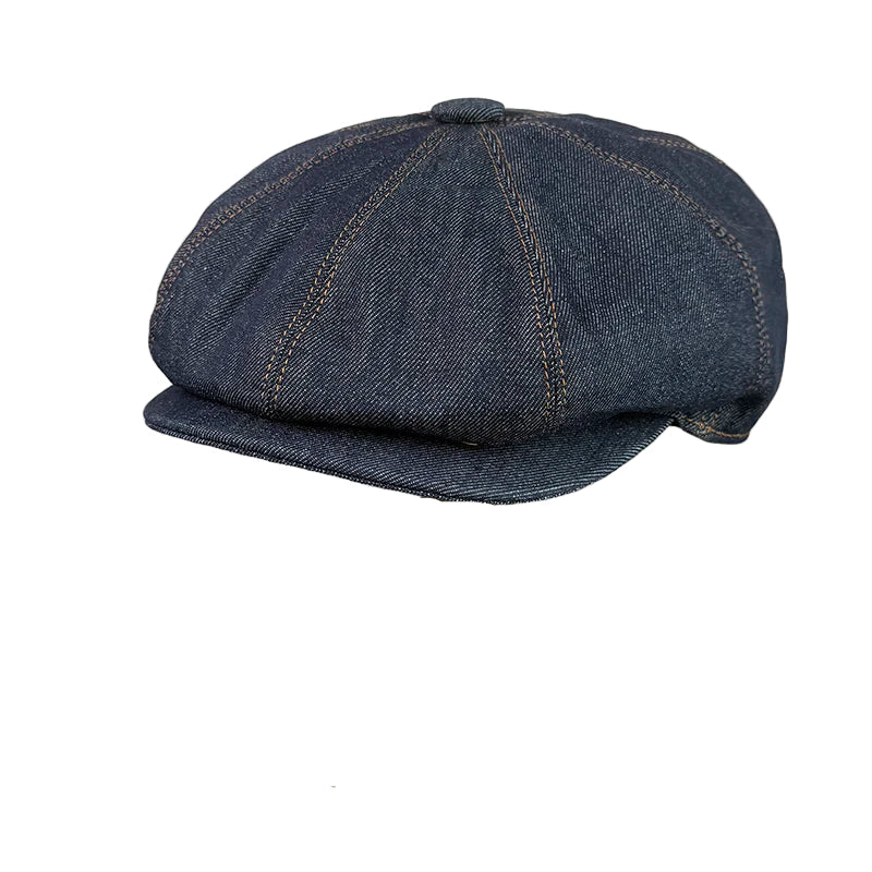 Staffordshire Vintage Blue Denim Newsboy Cap