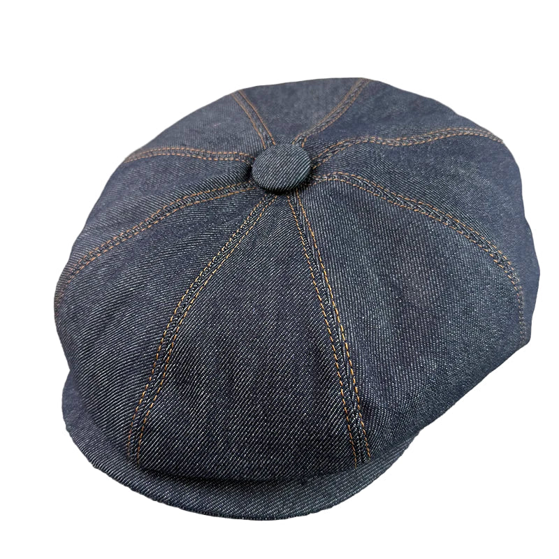 Staffordshire Vintage Blue Denim Newsboy Cap