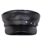 Stars Leather Breton Sailor Cap