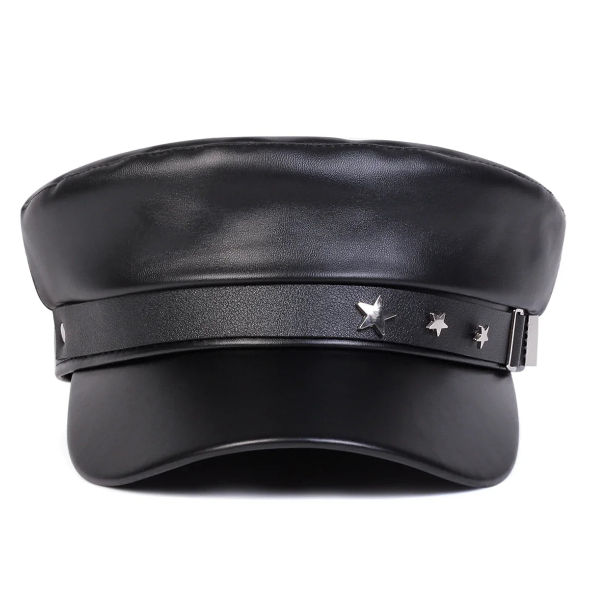 Stars Leather Breton Sailor Cap