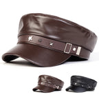 Stars Leather Breton Sailor Cap