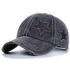 Stars Scratched Washed Cotton Baseball Cap